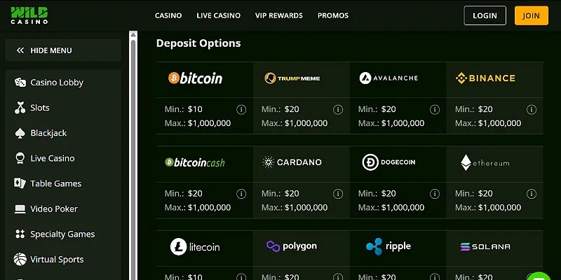 Wild Casino US - ETH