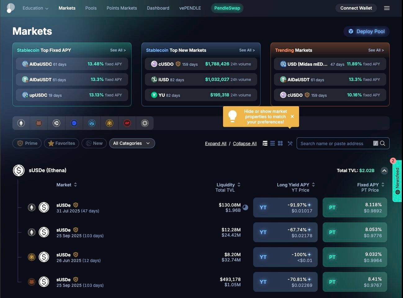 Pendle Yield Tokenization: Principal Tokens (PT) and Yield Tokens (YT)