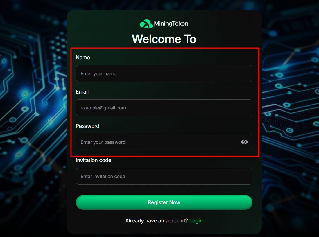 Enter a username (real name not required), your email, and set a password.