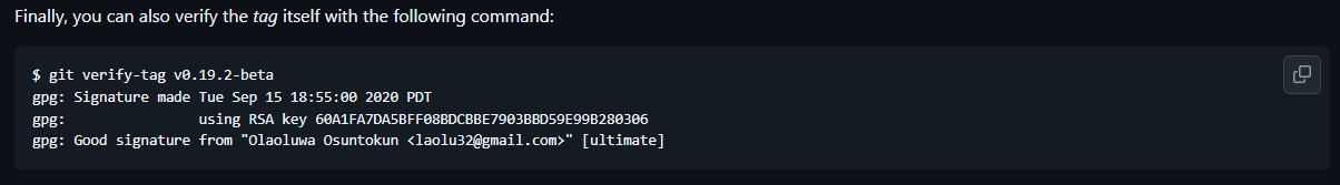 Verify the fag itself.