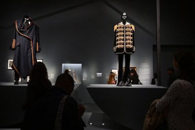 NEW YORK, NEW YORK - MAY 05: A view of looks on display during the press conference for the 2025 Met Gala celebrating 