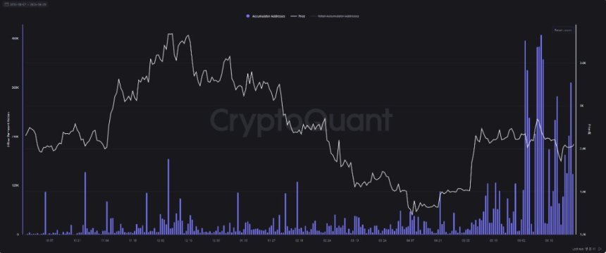 Ethereum Accumulation Addresses show Strong Accumulation | Source: CryptoQuant 
