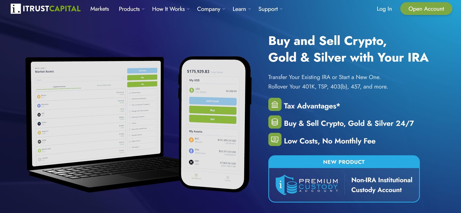 iTrustCapital – Award-winning platform for crypto IRAs