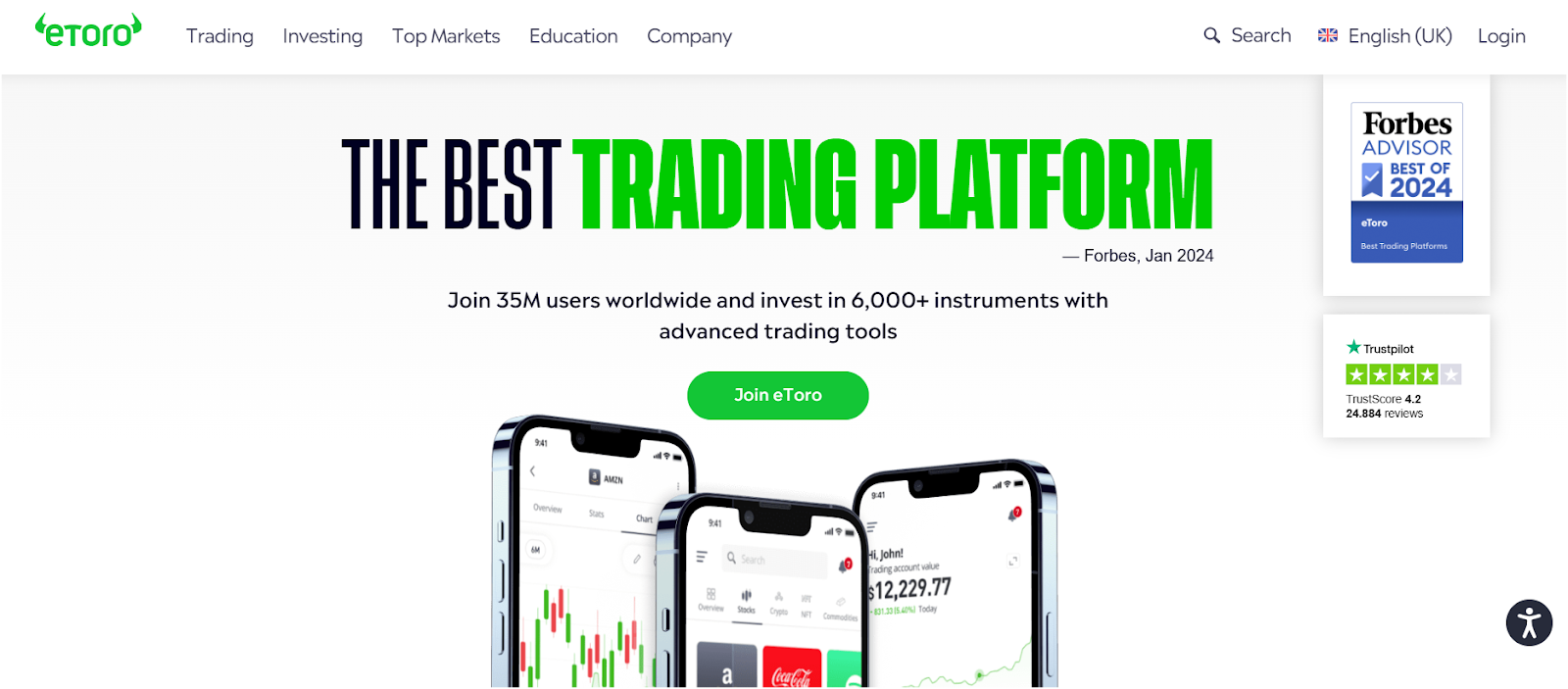 eToro – Largest platform for social trading