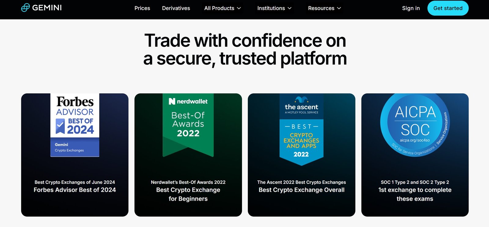 Gemini – Top cryptocurrency exchange for security