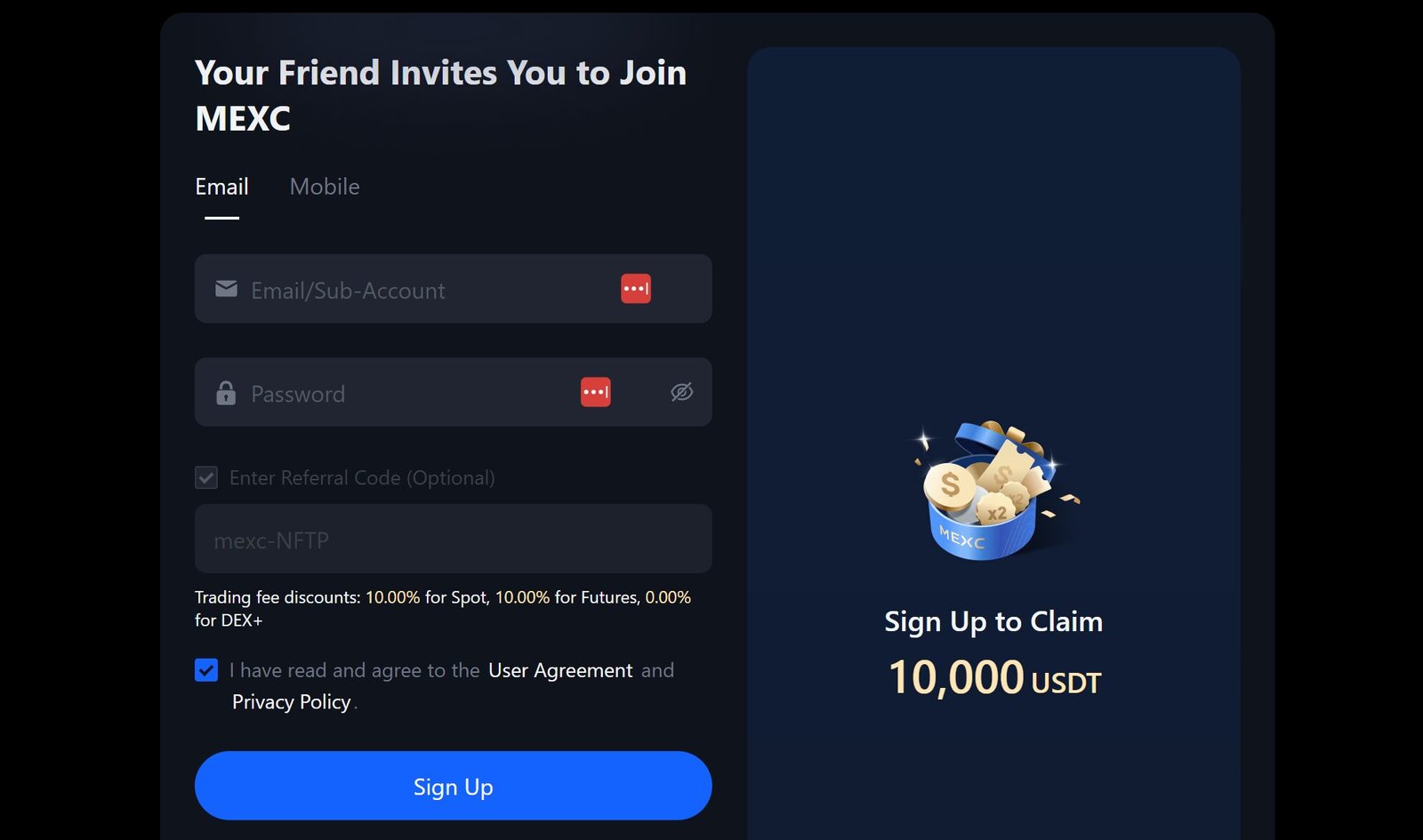 Step 1: Create an MEXC Account