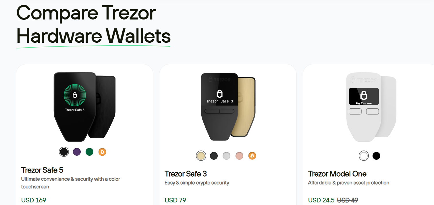 Trezor Products