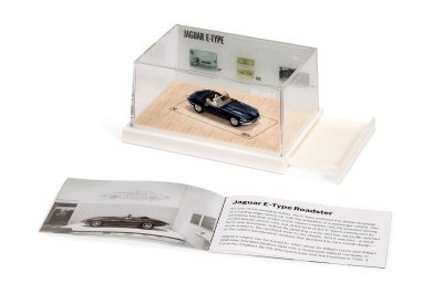 A Hot Wheels in its box with a brochure. 