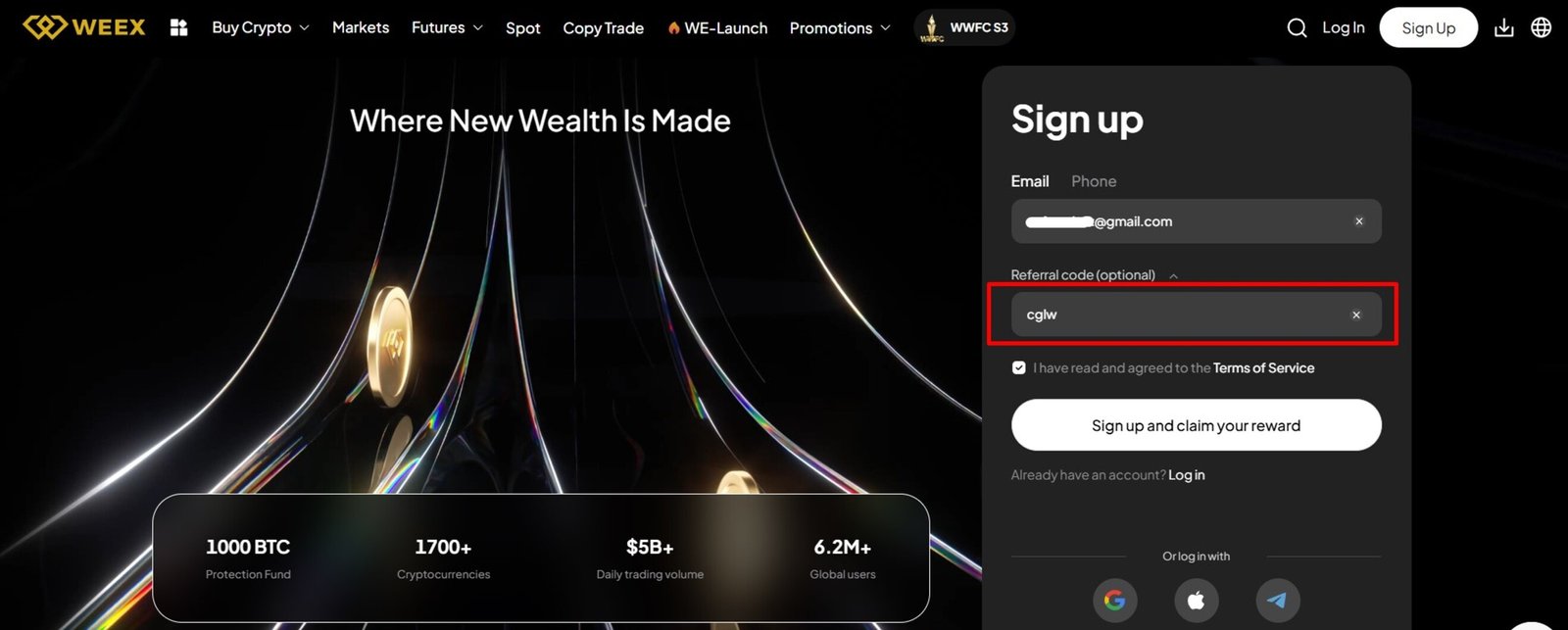 How to Open a WEEX Exchange Account?