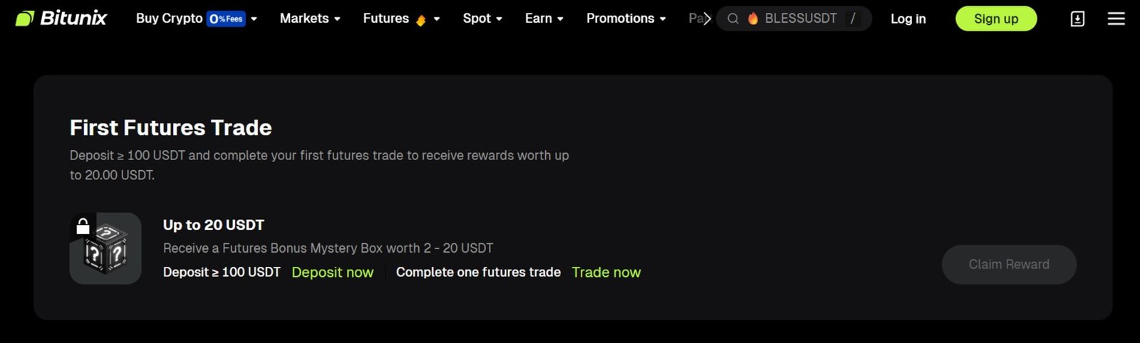 Bitunix First Futures Trade Rewards