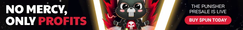 This New Crypto Presale Is Outpacing PEPE and DOGE in Early Volume – Punisher Coin to 1000x? 2 punisher coin banner
