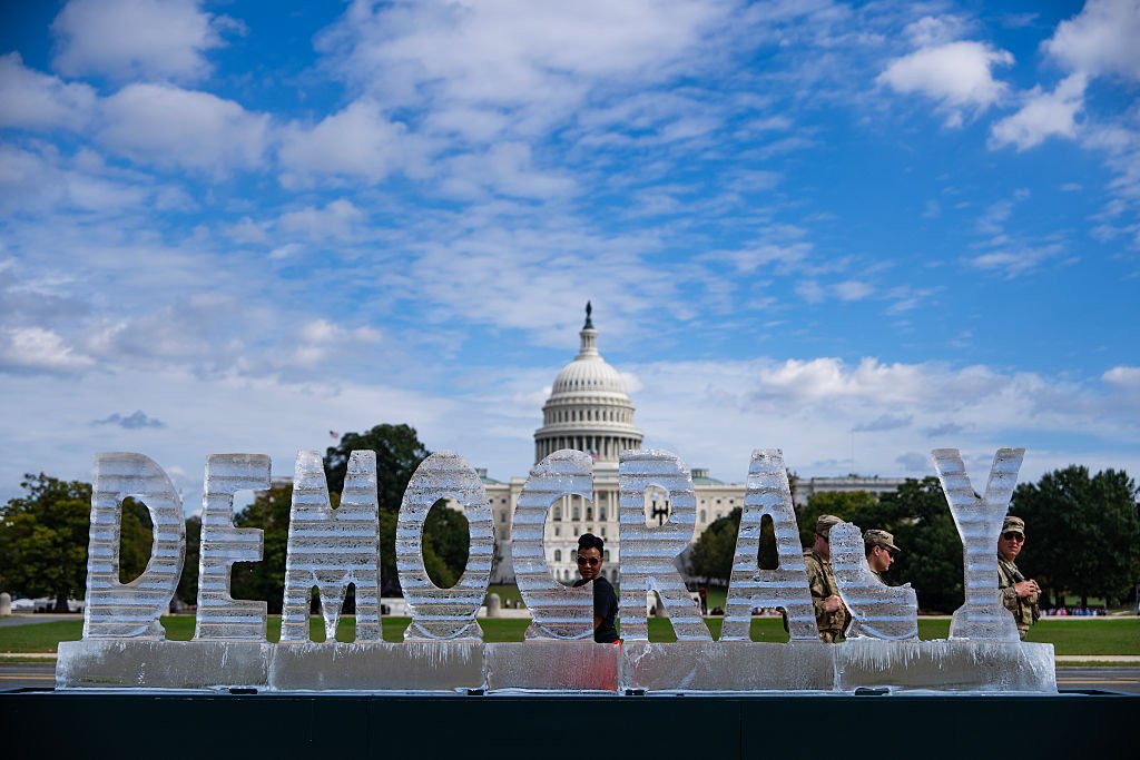 A 3,000-Pound Ice Sculpture Installed on The National Mall in DC